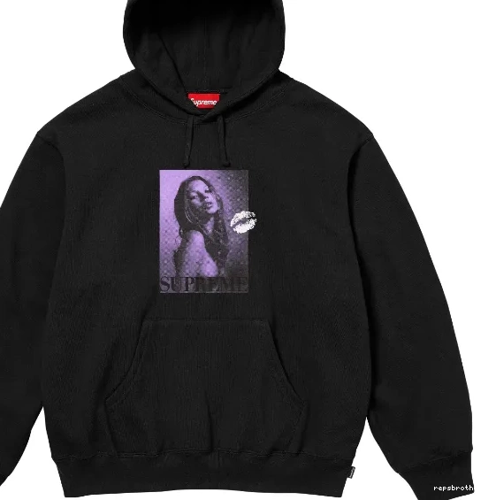 Moss M L Grey Kate Royal Hooded 24FW Hoodie Portrait Chest Blue Light S XL Black 0715